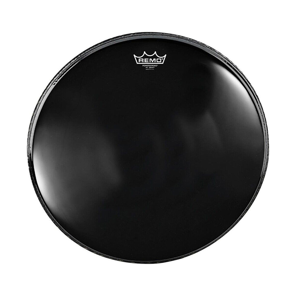 Remo Powerstroke P4 Ebony Bass Drum Head with 2-Ply 7 Mylar Film, Impact Patch for Bass Batter Drums (Available in Different Sizes) (Black) P4-1422-C2 P4-1424-C2 P4-1426-C2