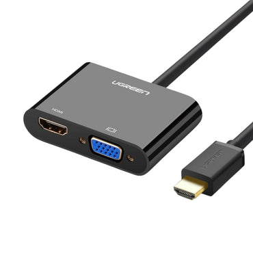 [CLEARANCE] UGREEN 4K 30Hz HDMI Male to VGA, HDMI, 3.5mm AUX Jack Converter for Audio-Video Synchronization | 40744