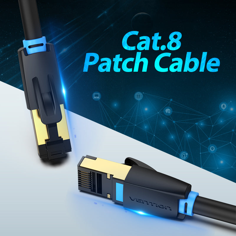 Vention CAT8 Ethernet Round Cable SFTP 40Gbps 2000MHz Super Speed LAN Network Wire Cord for Internet Router PC Modem