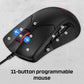 HyperX HX-MC005B Pulsefire Raid, Gaming Mouse, 11 Programmable Buttons, RGB, Ergonomic Design, Comfortable Side Grips, Software-Controlled Customization
