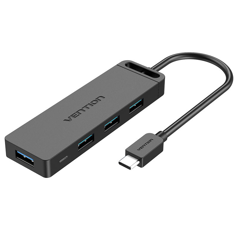 Vention 5 in 1 USB-C Hub 4-Port USB 3.0 Docking Station 5Gbps with Power Supply Port and Light Indicator (TGK)