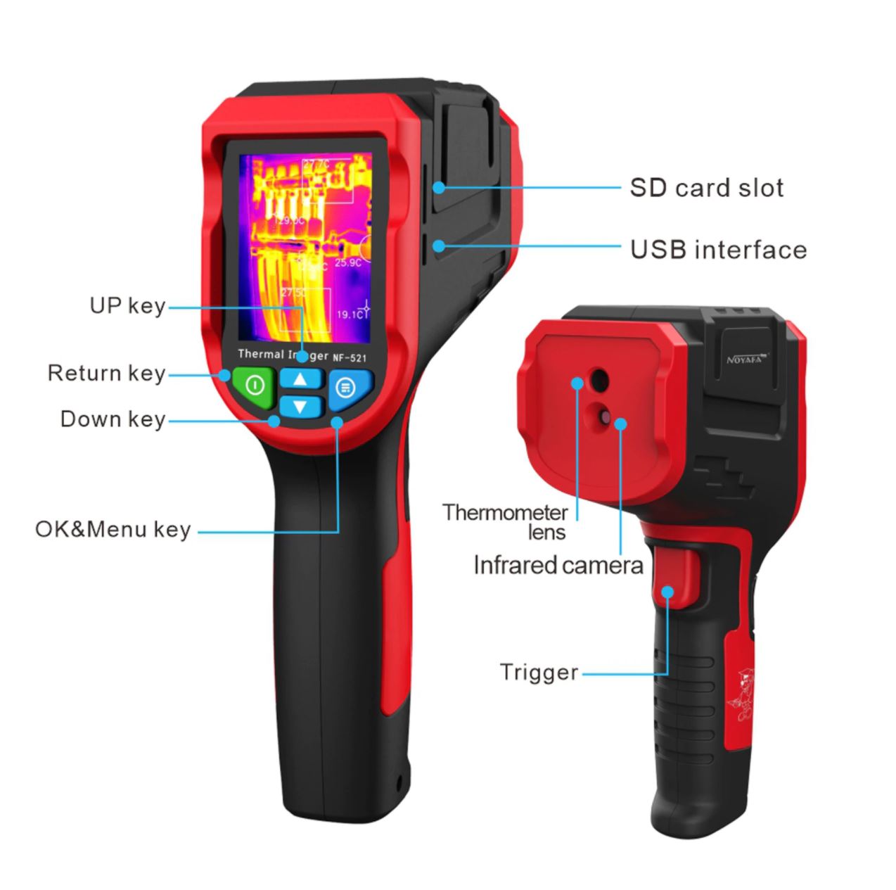 Noyafa NF-521 Infrared Thermal Imaging Camera Thermometer with