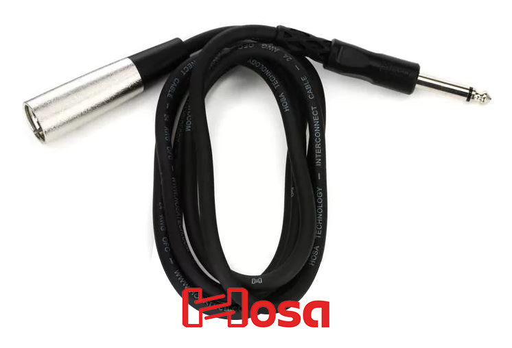 Hosa Technology Mono 1/4" Male to 3-Pin XLR Male Audio Cable - 10'