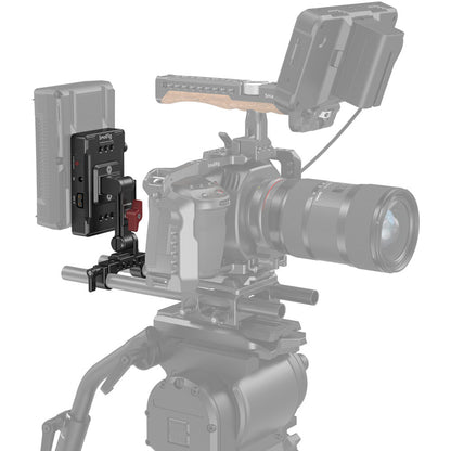 [CLEARANCE] SmallRig V-Mount Battery Aluminum Adapter Plate with Dual-Rod Clamp and Extension Arm (3499)