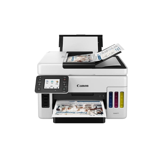 Canon MAXIFY GX6070 Wireless Inkjet Printer with 600x1200DPI, LCD Touchscreen, Double Sided Printing, 250 Max Rear Tray Sheets, Print, Scan and Copy