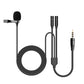 Maono AU-300 Lavalier Microphone Clip-on Dual Mic with 3.55mm Stereo TRRS 4-Pole Earphone and Microphone Adapter
