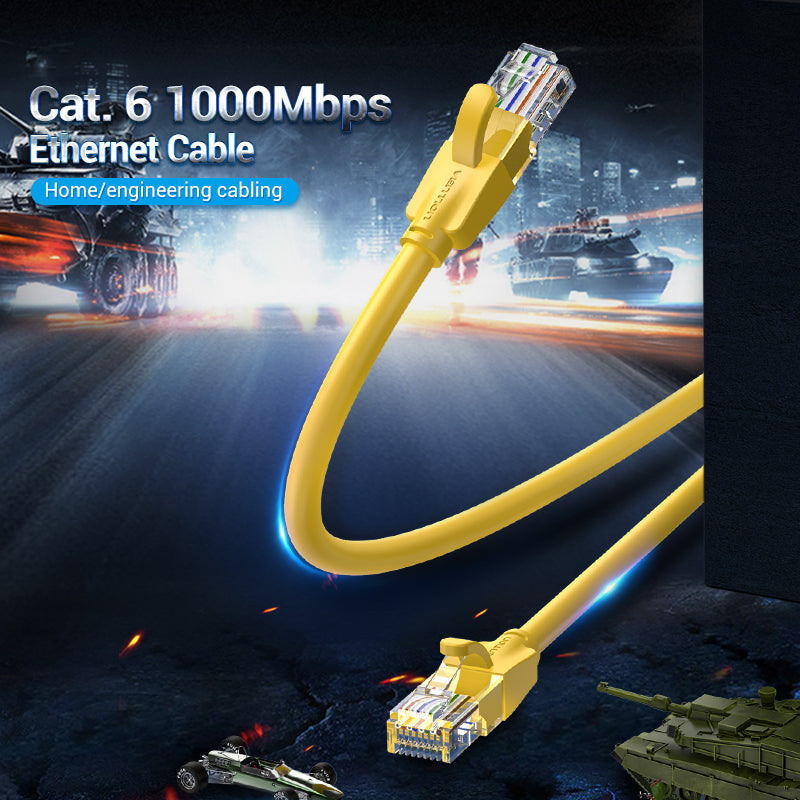 Vention CAT6 Ethernet Round Cable UTP 1000Mbps 250Mhz Lan Network Wire Cord for Internet Router PC Modem