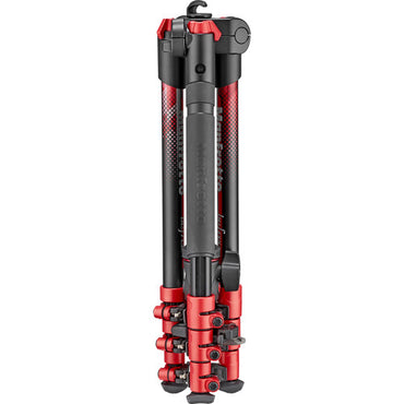 Manfrotto MKBFRA4RD-BH BeFree Color Aluminum Travel Tripod with Ball Head for Photography, Vlogging, etc. (Red)