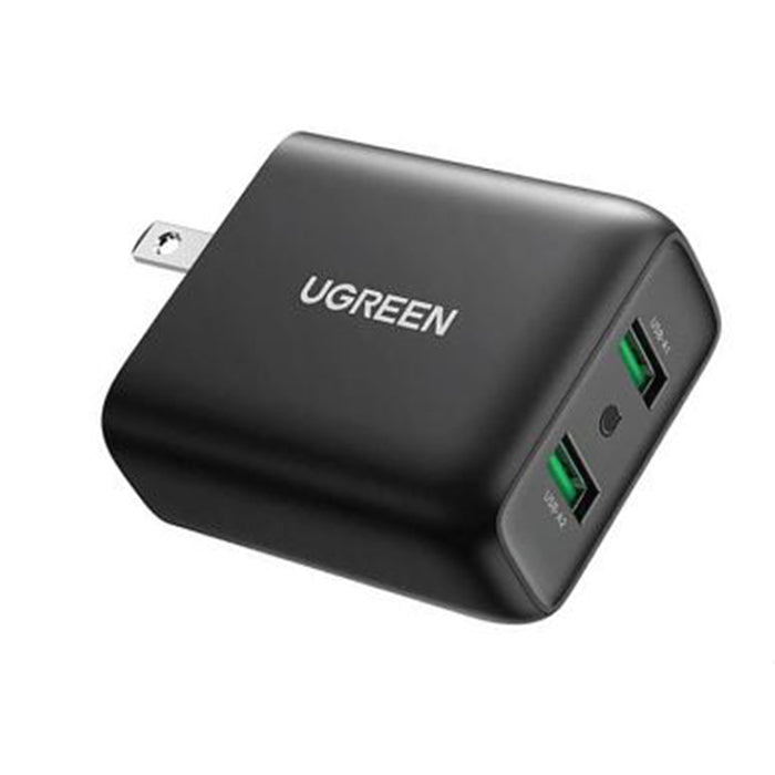 UGREEN 36W USB 3.0 2-Port Dual Wall Quick Charger Adapter for Laptop, Tablet, Phone | 70151
