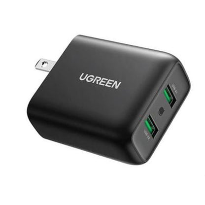 [CLEARANCE] UGREEN 36W USB 3.0 2-Port Dual Wall Quick Charger Adapter for Laptop, Tablet, Phone | 70151