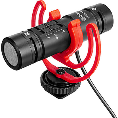 [CLEARANCE] Boya BY-MM1 Pro Dual-Capsule Condenser Shotgun Microphone for Cameras, iPhone, Android Smartphone, Tablet, Camcorder, PCs, 2 Person Recording