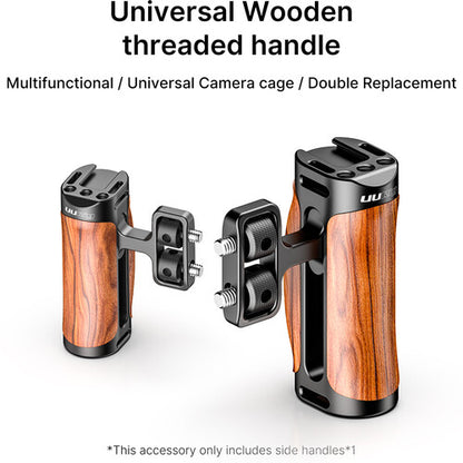 [CLEARANCE] UURig by Ulanzi R075 Universal Mini Wood Side Handle for Sony A6400 A6300 A6600 A6500 A73 with 1/4"Screw Cold Shoe