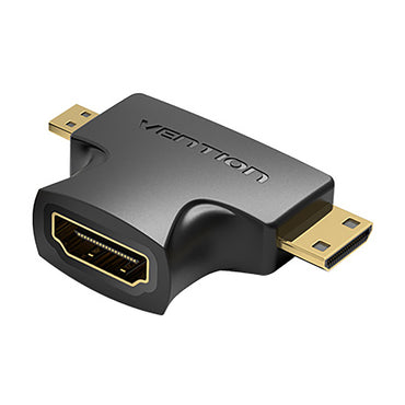 Vention 2 in 1 Mini / Micro HDMI Male to HDMI Female Adapter 1080p 60Hz Gold-Plated (AGFBO)