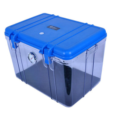 Eirmai R20 Moisture-Proof Dry Box 24-Liters with Dehumidifier Hygrometer Sponge Pad (Fits 1 DSLR and 6 Lenses) Blue