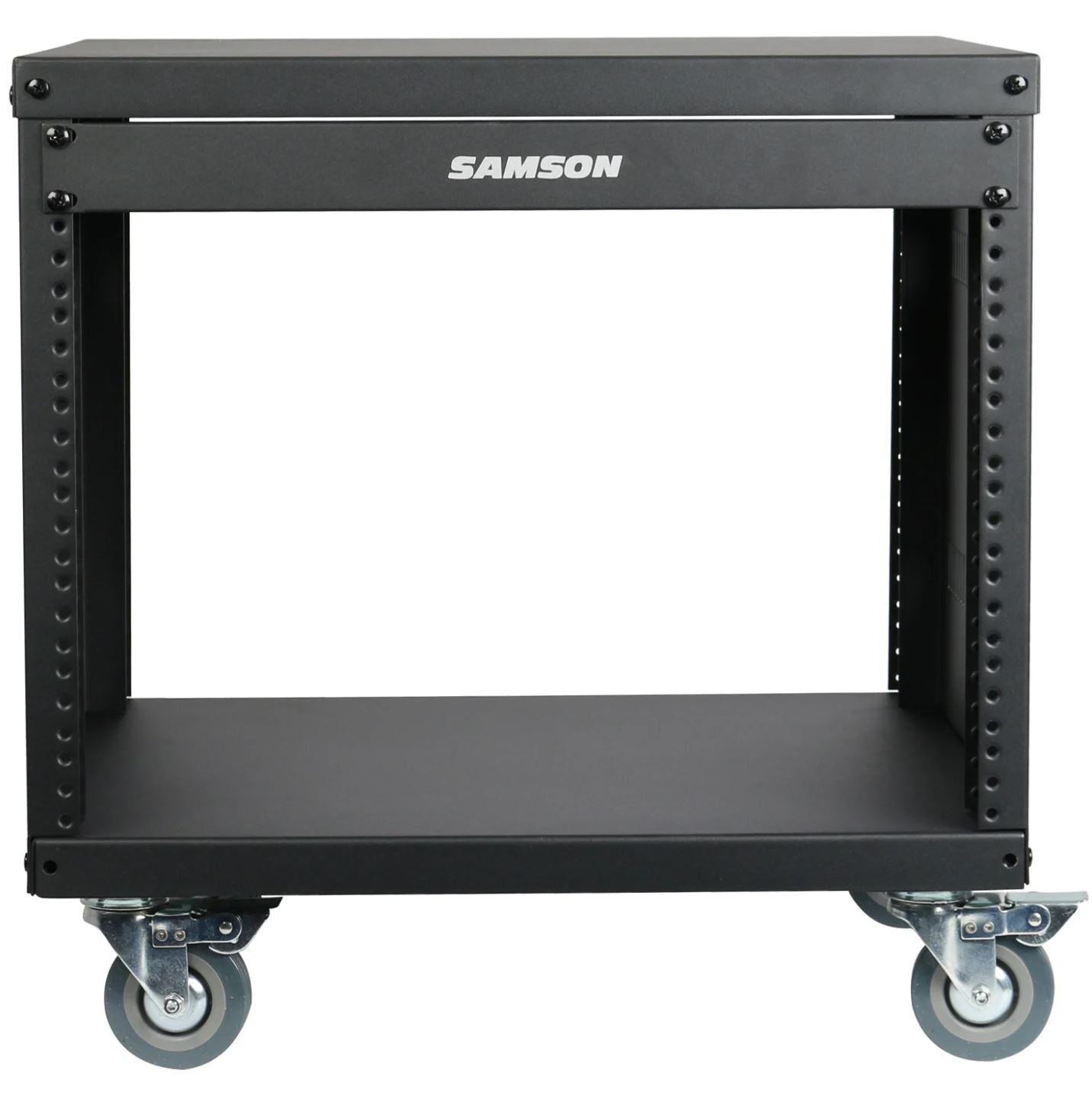 Samson SRK8 Universal Equipment 8 Rack Stand Heavy Duty Steel Construction with Caster Wheels, Fully Enclosed Sides