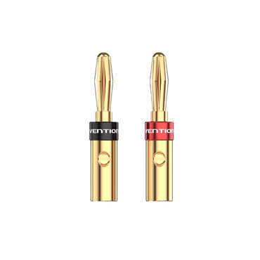 Vention Gold-Plated Banana Audio Plug Connector Head with Color Coded Rings, Copper Alloy Body, Screw Set for Speakers and Amplifiers | BFDJ0-2