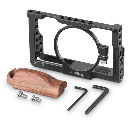 SmallRig Cage Kit for Sony RX100 III IV V Camera with Wooden Handle Grip- 2105