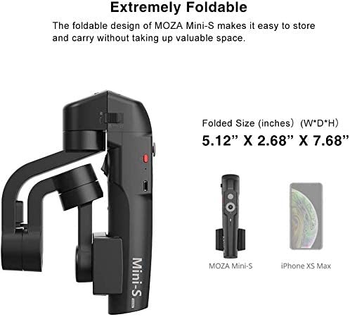 Moza Mini-S Extendable, Foldable 3 Axis Smartphone Gimbal, One-Button Zoom, Focus Control, Quick Playback, Hyper-Lapse, Slow Motion | Juan Gadget