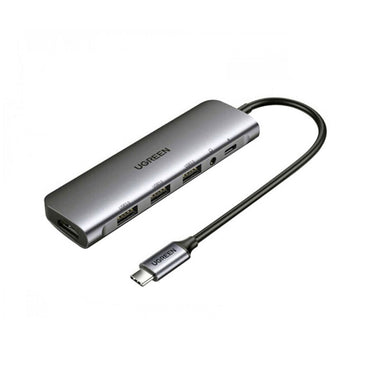 [CLEARANCE] UGREEN 6-in-1 Hub USB-C to USB 3.0, HDMI, 3.5mm AUX Multifunction Adapter with PD Power Converter | 80132