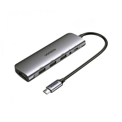 [CLEARANCE] UGREEN 6-in-1 Hub USB-C to USB 3.0, HDMI, 3.5mm AUX Multifunction Adapter with PD Power Converter | 80132