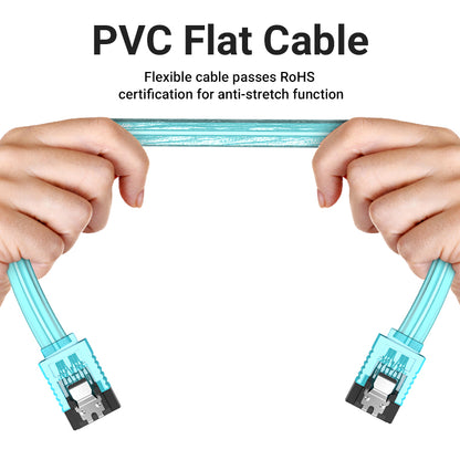 Vention SATA Cable 3.0 to Hard Disk Drive SSD HDD 6Gbps High-Speed Data Cable with Right-Angle /Straight Interface 0.5-Meters (KDD)