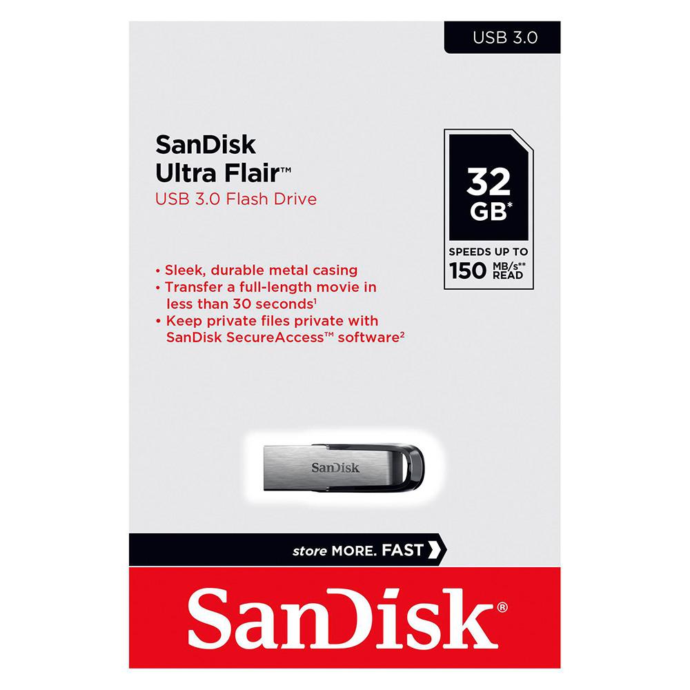 SanDisk Ultra Flair 32GB USB 3.0 Flash Drive with 150MB/S Read Speed | Model - SDCZ73-032G-G46