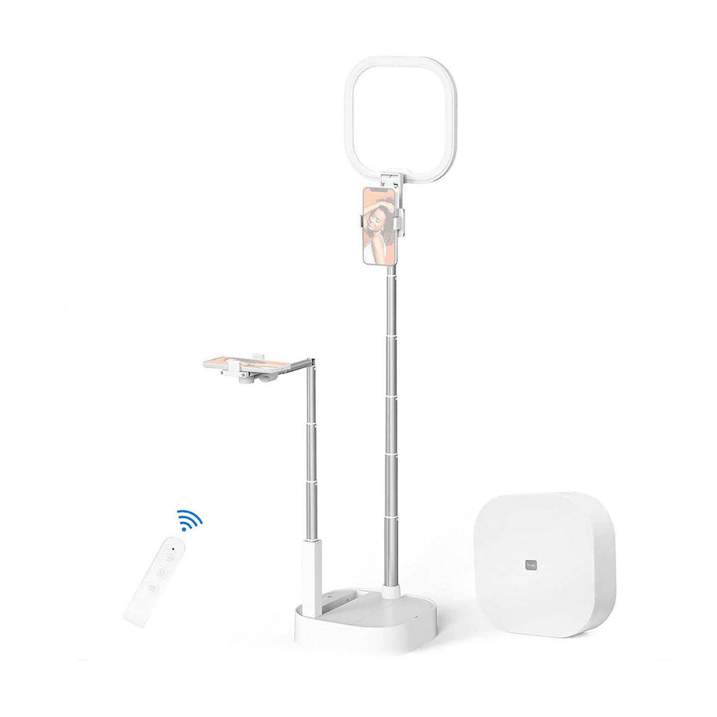 [CLEARANCE] Ulanzi K14 LED Panel Fill Light Phone Stand Rechargeable Wireless with Bluetooth Remote Control, Two 360 Rotatable Holders, 3 Color Temperature for Live Streaming