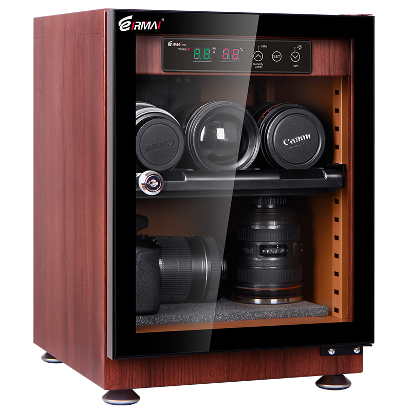 Eirmai 30L Electronic Digital Dry Cabinet Dehumidifying Box with Wood Grain Finish - 30 Liters (MRD-30W)