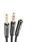 Vention TRS Dual 3.5mm Male to 4-Pole 3.5mm Female 0.3-Meter ABS Type Gold Plated (BBTBY) Audio Cable for Amplifiers, PC, Laptops