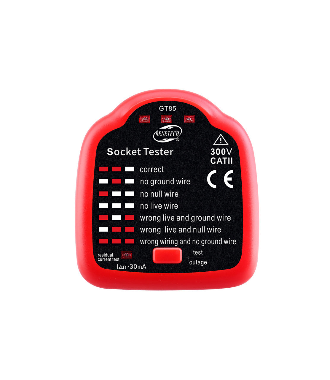 Benetech GT85 Socket Tester Safety Inspection Electrician Installation Maintenance