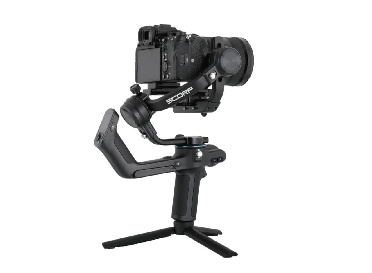 FeiyuTech SCORP 3- Axis Handheld Gimbal Camera Stabilizer with 5.5lb Payload, Magic Wheel, Integrated Hanging Handle and 1.3" Touch Screen Display Features for DSLR and Mirrorless Camera