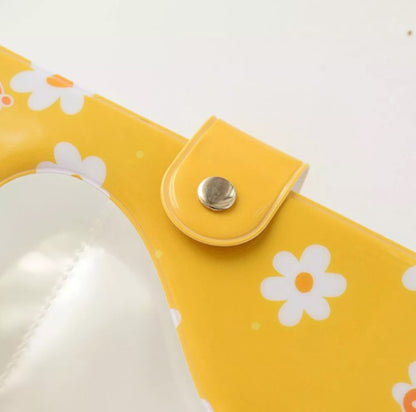 [CLEARANCE] Pikxi Cute Flower Photo Album 150 Pockets 2.5 x 4.5 Inches Floral Picture Collection Book (Yellow, Purple)