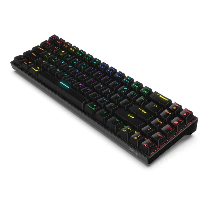 Royal Kludge RK RK71 RGB 71 Keys Dual-Mode 70% Mechanical Gaming Keyboard Wired and Wireless Bluetooth Hot Swappable (Black, White) (Blue Clicky, Red Linear, Brown Tactile)
