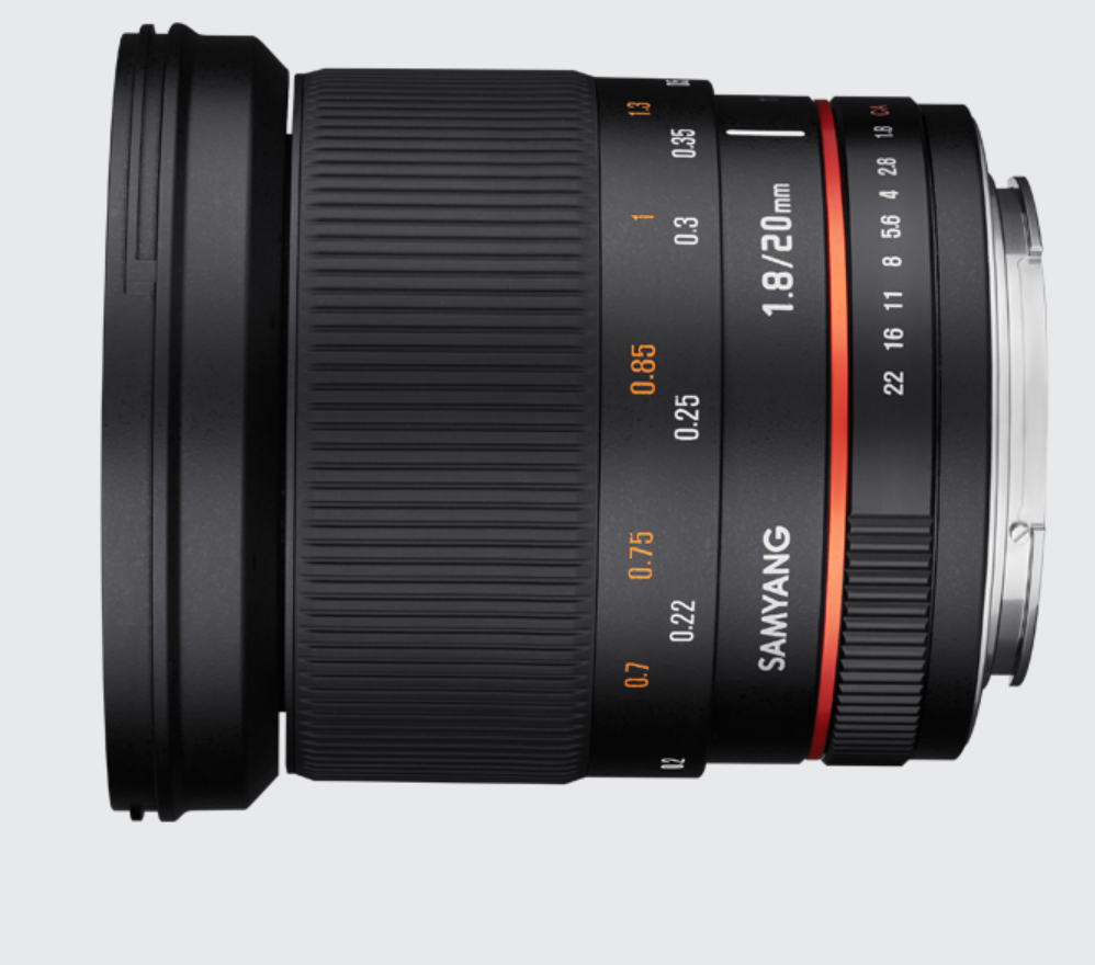 Samyang Manual Focus 20mm f/1.8 ED AS UMC Lens for Fujifilm X Mount