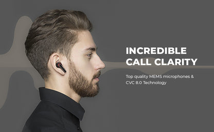 [CLEARANCE] Tribit FlyBuds C1 Bluetooth 5.2 True Wireless Earbuds with 50h Playtime and up to 90% Noise Cancellation feature with 4 built-in Mics