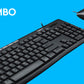 Logitech MK200 Media Wired Full-sized Keyboard with Spill-Resistant Design, 8 Multiple Hot Keys, and Optical Mouse Combo (Black)