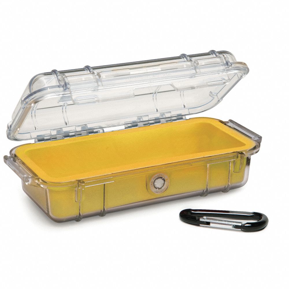 Pelican 1030 Micro Case Watertight Crushproof Dustproof Clear Hard Casing with Rubber Liner, Automatic Pressure Equalization Valve for Phones Small Electronics (4 Colors Available)