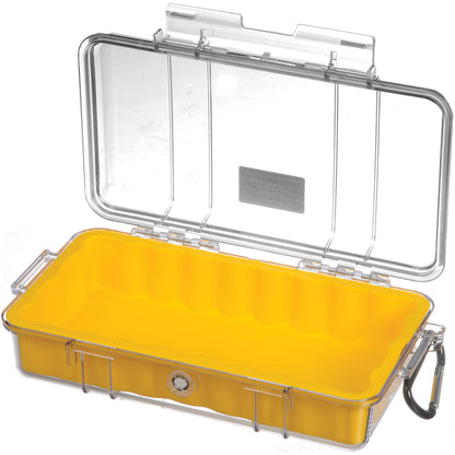Pelican Micro Case (Colored Liner with Clear Cover) IP67 Watertight Hard Casing with Automatic Pressure Purge Valve for Small Electronics | Model 1060