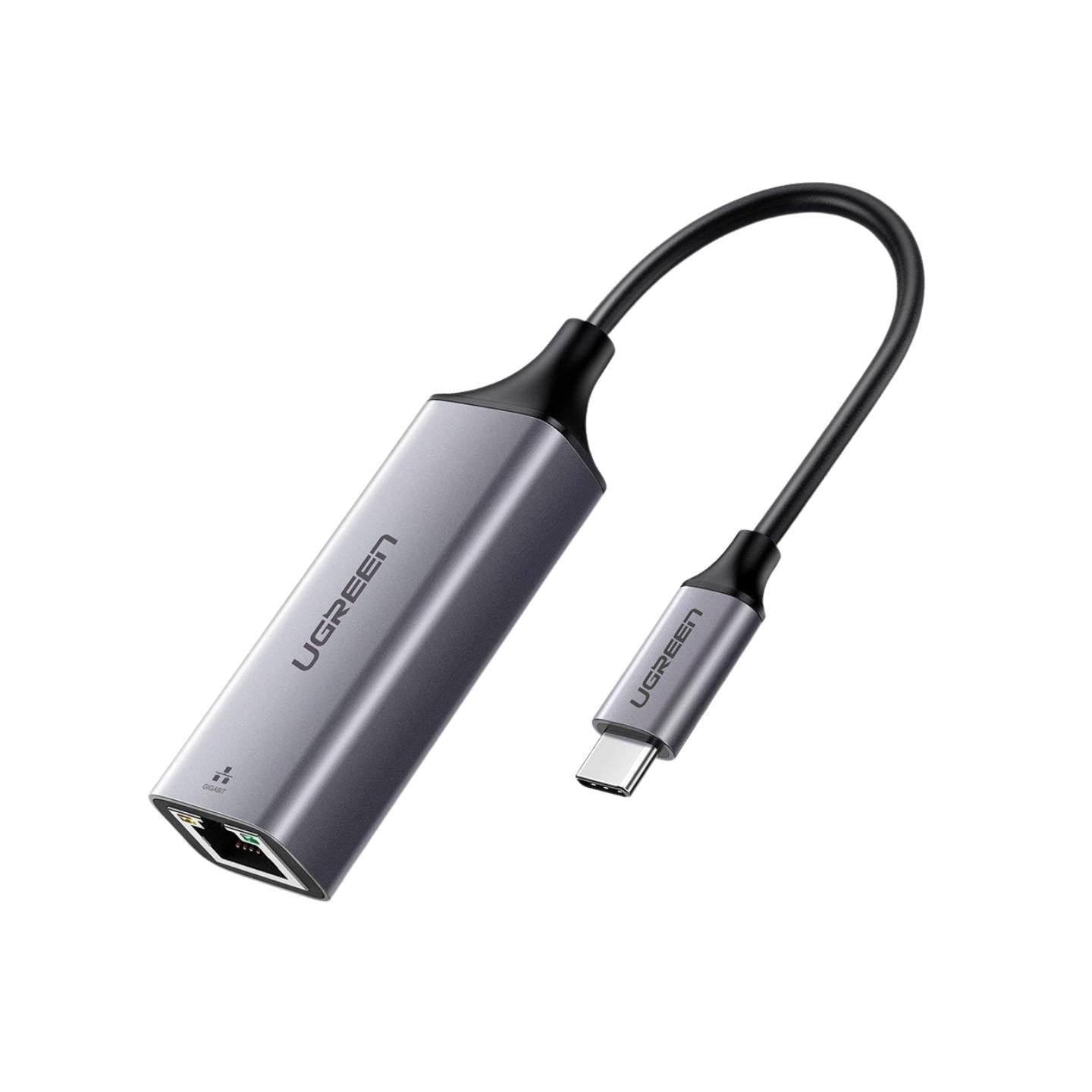 UGREEN USB Type-C to Gigabit Ethernet Adapter 1000Mbps RJ45 Port Plug and Play for Tablets, Laptops, Smartphones (Space Gray, Black) | 50737, 50307