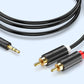 Vention TRS 3.5MM Male to Dual RCA Male Gold Plated (BCL) Audio Cable for Amplifiers, Laptops, Speakers, Mixers (Available in 1M, 1.5M, 2M, 3M, 5M, 8M, 10M)