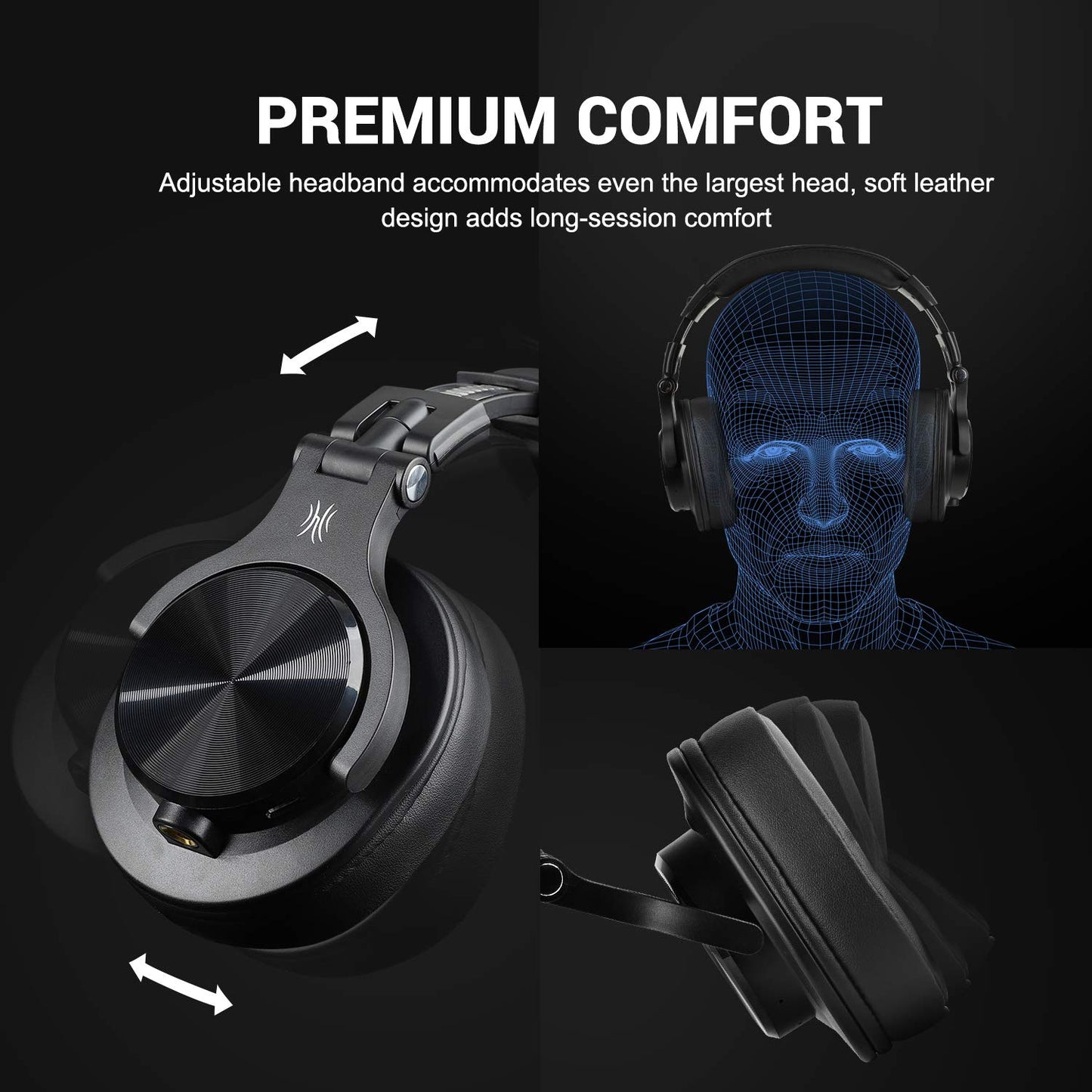 OneOdio Pro M Wireless Gaming Noise Cancelling Headphones (Over The Ear Headphones with Mic, 30 Hours Battery Life) Foldable Ergonomic Design