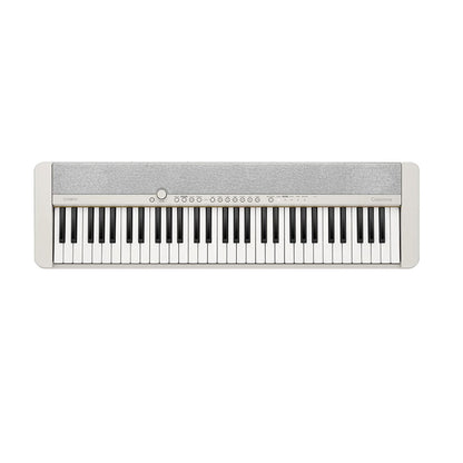 Casio CT-S1 61 Key Portable Classic Design Piano Keyboard with AiX, Wireless MIDI, Volume-Sync, Audio Adaptor (White)