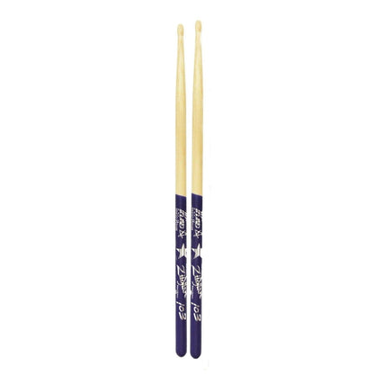 Zildjian ZASRS 5A Ringo Starr Purple Dip Signature Artist Series Hickory Drumsticks with Long Taper and Oval Tip