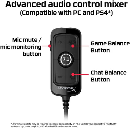 [CLEARANCE] HyperX Cloud Alpha S PC Gaming Headset, 7.1 Surround Sound, Noise Cancelling Microphone for PC, Xbox One and Mobile Devices | HX-HSCAS-BK/WW