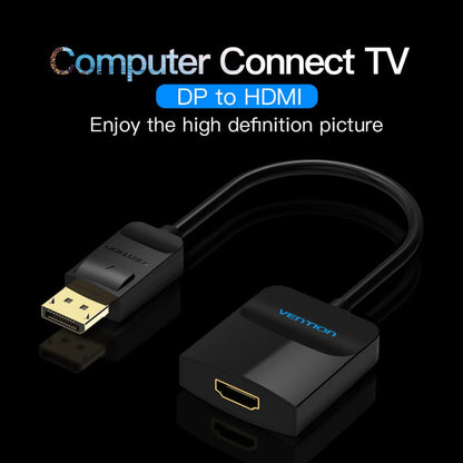 [CLEARANCE] Vention 1080p/60Hz Male DisplayPort to Female HDMI Gold-Plated 0.15-Meter for PC, Laptop, Display, HDTV | HBGBB