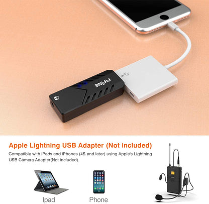 [CLEARANCE] Fifine K031B Wireless USB Microphones for Computers, PC, Mac, USB Receiver, Transmitter, Headset and Clip Lavalier Lapel Mic
