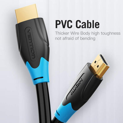 [CLEARANCE] Vention HDMI 2.0 Cable PVC Black (Male to Male) 4KHD 60Hz Video Cable with Multiple Shielding TMDS Core Transmission Technology (2m) (AAC)