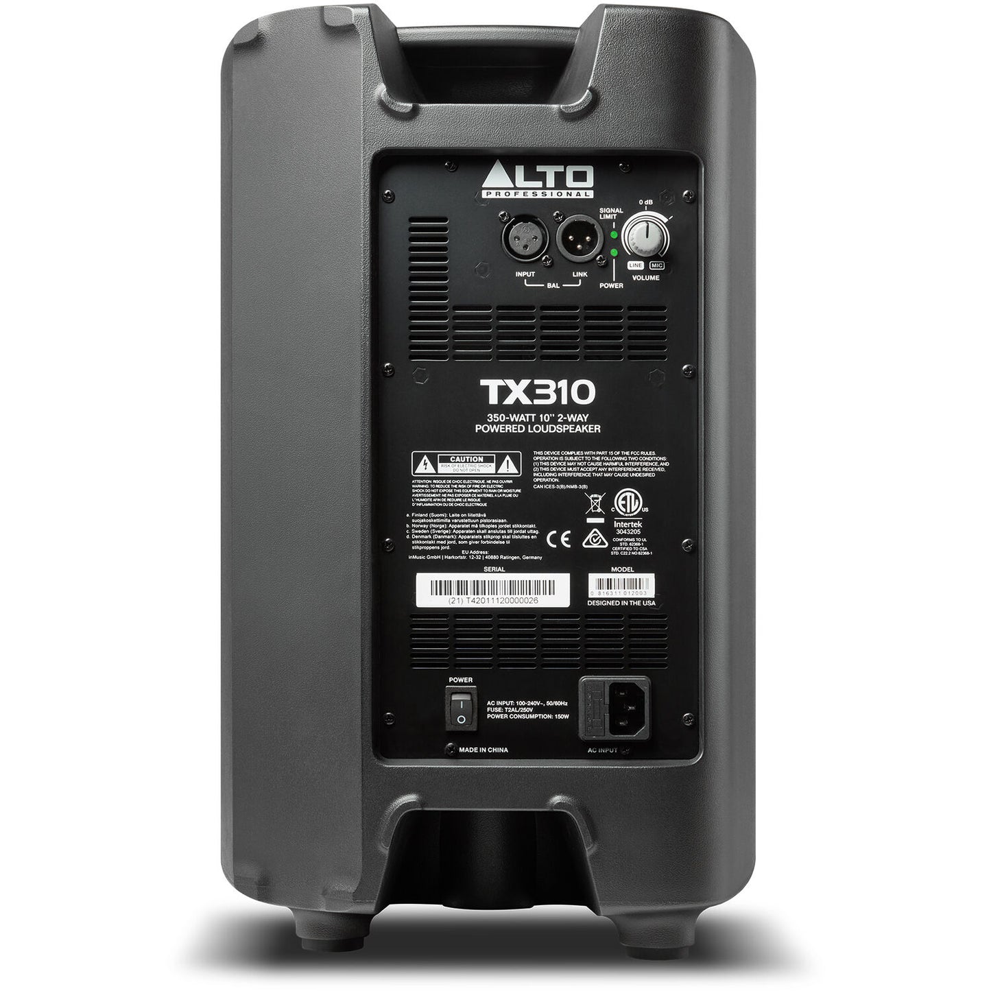 Alto Professional TX310 2-Way Active Ported 350W Powered Loudspeaker Lightweight with 10in Woofer LF Driver Overload Protection