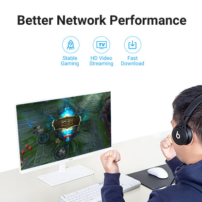 Vention CAT6A Ethernet Slim Cable UTP Patch 10Gbps 500MHz High Speed Lan Network Wire Cord for Internet Router PC Modem (Available in 0.5, 1M, 1.5M, 2M, 3M, 5M) | IBI
