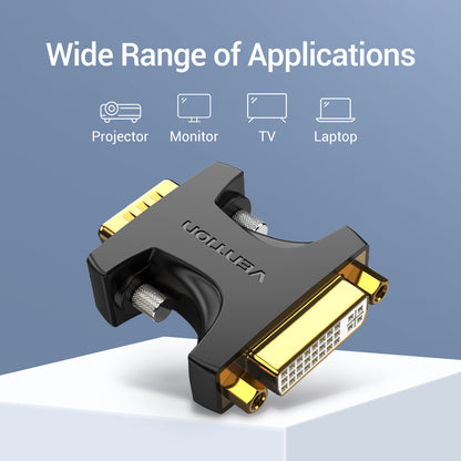 Vention VGA Male to DVI Female (24+5) Adapter 1080p 60Hz Gold-plated with Fastened Screws for TV Projector PC (DDDB0)
